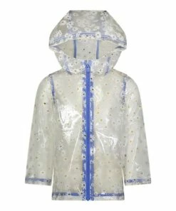 Carter's | Blue & White Daisies Frosted Translucent Raincoat - Infant, Toddler & Girls