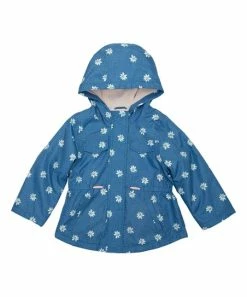 Carter's | Blue Chambray Floral Fleece Anorak - Infant, Toddler & Girls