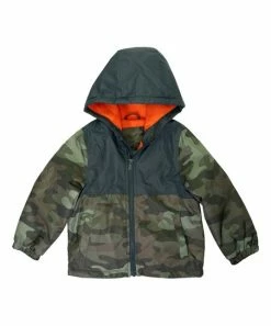 Carter's | Gray & Green Camo Color Block Midweight Jacket - Infant & Toddler