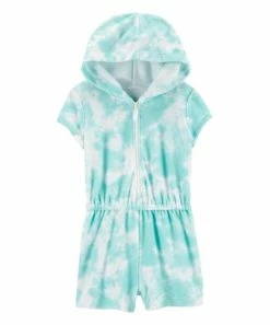 Carter's | Mint Tie-Dye Hooded Romper Coverup - Toddler