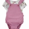 Carter's | Ivory Floral Tee & Mauve Ruffle Bodysuit - Infant
