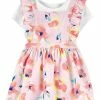 Carter's | Pink Floral Ruffle A-Line Dress & White Bodysuit - Newborn & Infant