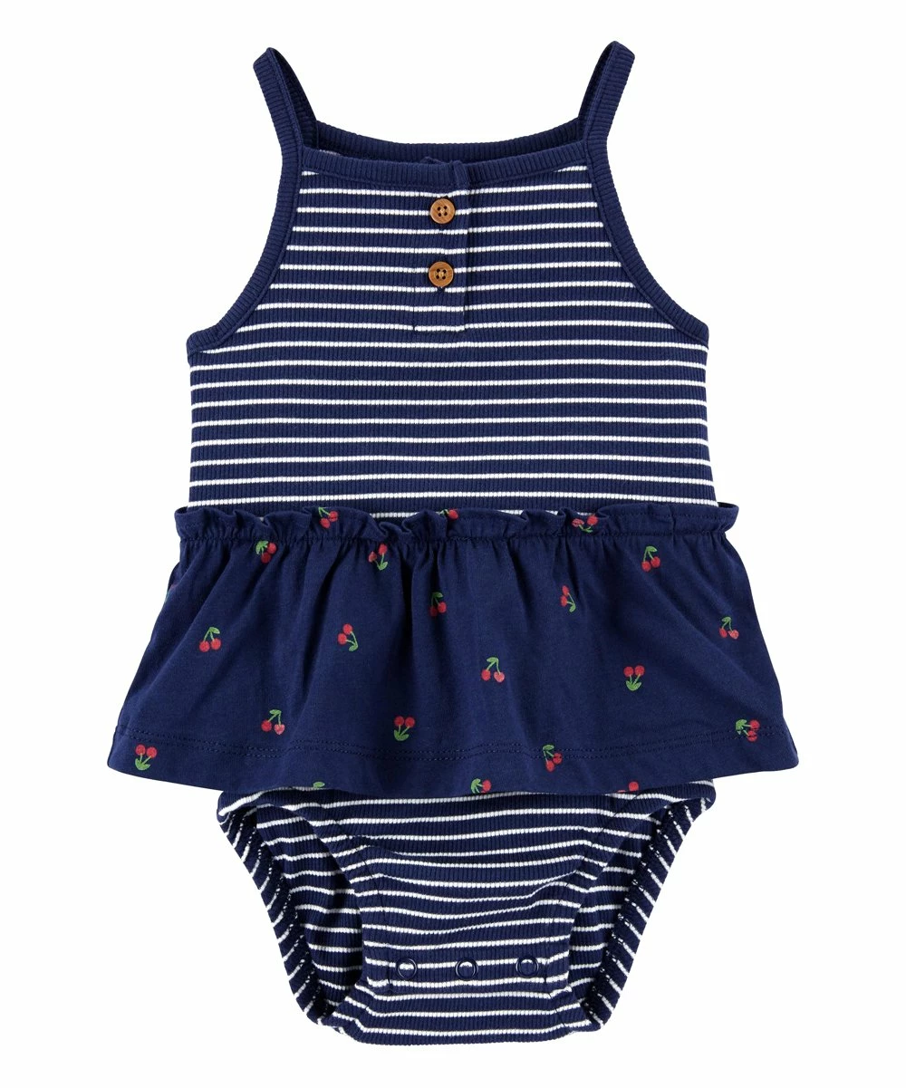 Carter's | Navy Stripe Cherry One-Piece Sunsuit - Infant