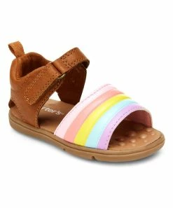Carter's | Brown & Pastel Stripe Harlee Sandal - Girls