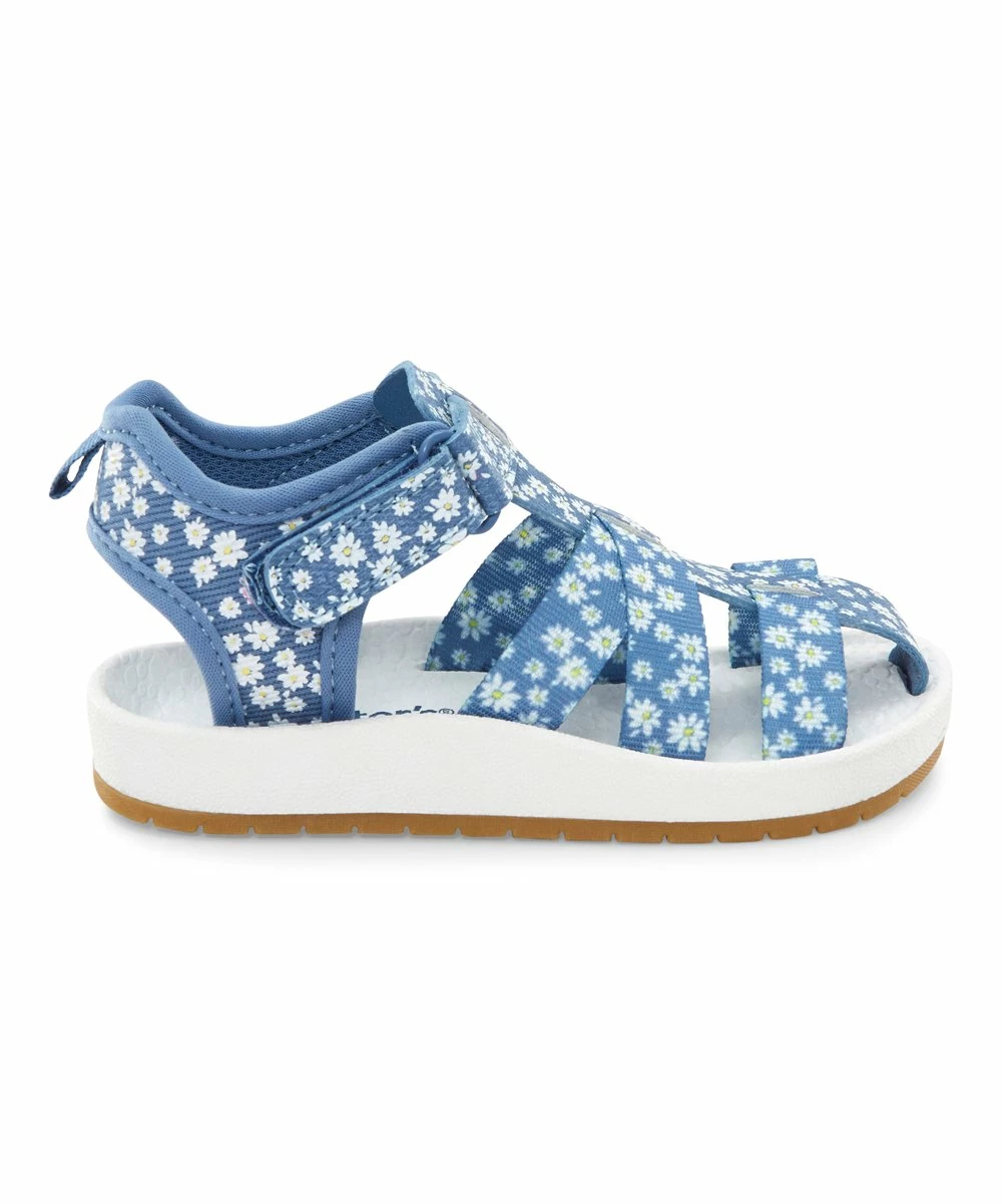 Carter's | Blue & White Floral Frisby Sandal - Girls - Image 2