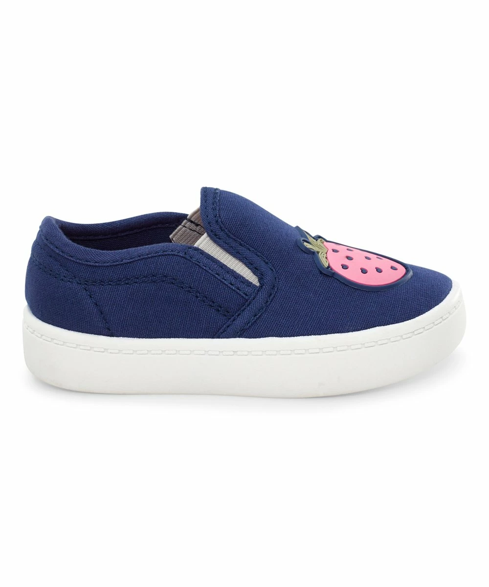 Carter's | Navy & Pink Strawberry Nettie Slip-On Sneaker - Girls - Image 2
