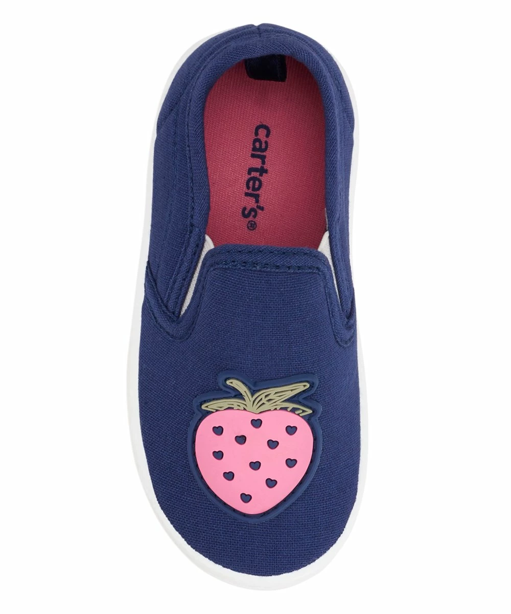 Carter's | Navy & Pink Strawberry Nettie Slip-On Sneaker - Girls - Image 4
