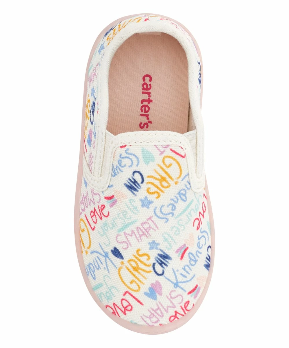 Carter's | White & Vibrant 'Love' Nettie Slip-On Sneaker - Girls - Image 4