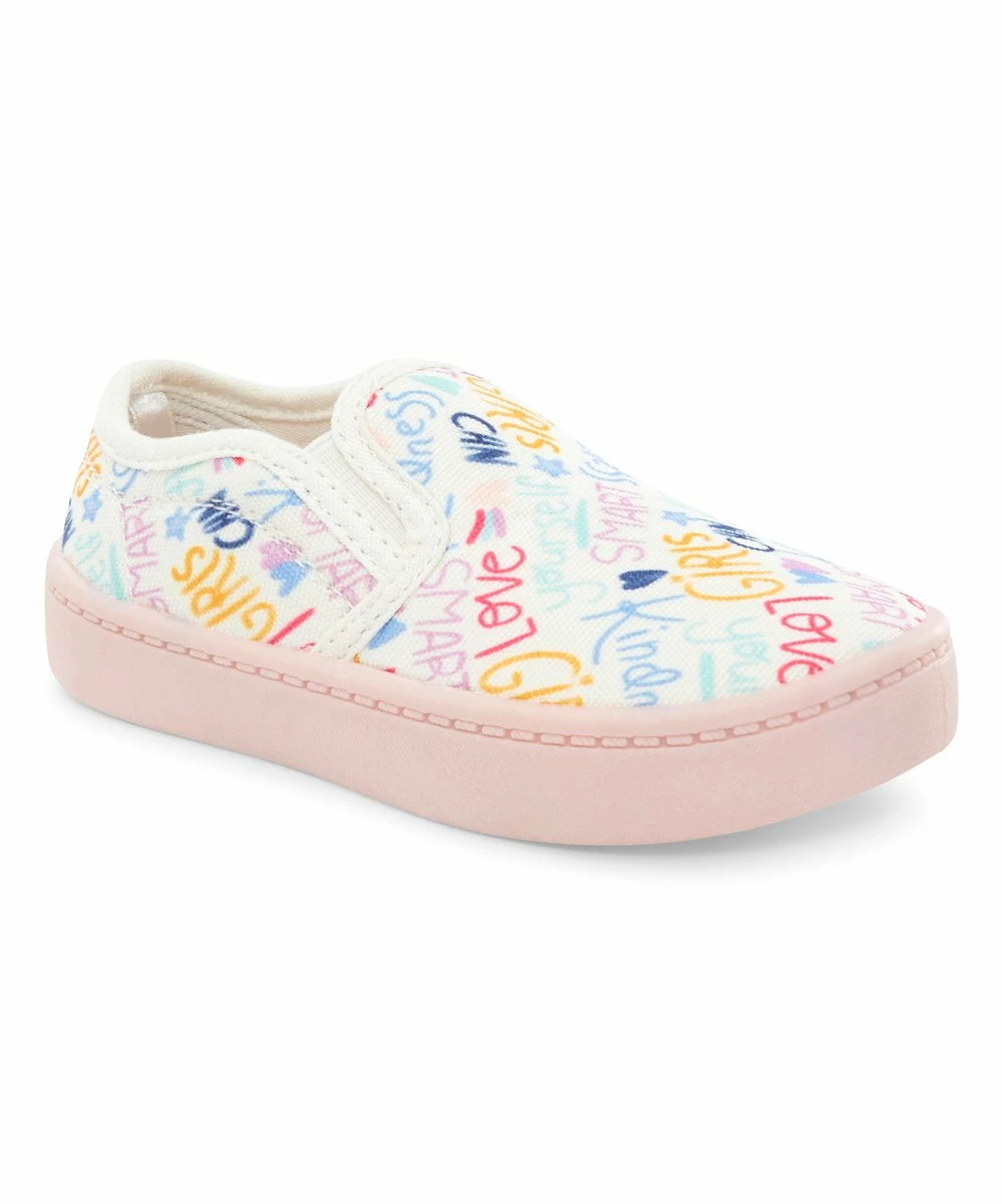 Carter's | White & Vibrant 'Love' Nettie Slip-On Sneaker - Girls
