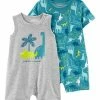 Carter's | Gray 'Cuddle-Asaurus' Romper Set - Newborn