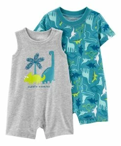 Carter's | Gray 'Cuddle-Asaurus' Romper Set - Newborn
