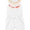 Carter's | White Tie-Dye Stripe Bow-Detail Romper - Newborn