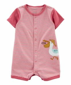 Carter's | Pink Stripe Pecan Romper - Newborn & Infant