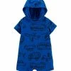 Carter's | Cobalt Blue Transportation Hooded Romper - Newborn