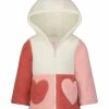 Carter's | Pink & Cream Color-Block Heart Hooded Sherpa Jacket - Toddler