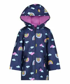 Carter's | Black & Pink Rainbow Raincoat - Toddler & Girls