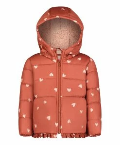 Carter's | Dark Red Heart Peplum Puffer Coat - Infant & Toddler