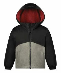 Carter's | Black & Gray Color Block Hooded Coat - Boys