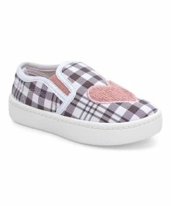 Carter's | Gray Plaid Heart Nettie Slip-On Sneaker - Girls