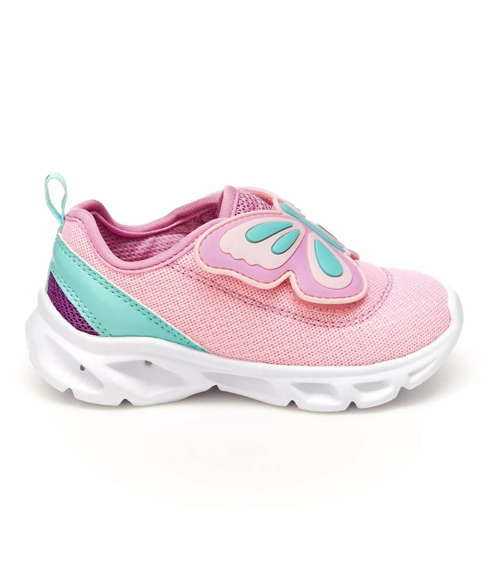 Carter's | Pink & Turquoise Butterfly Hug Light-Up Sneaker - Girls - Image 2
