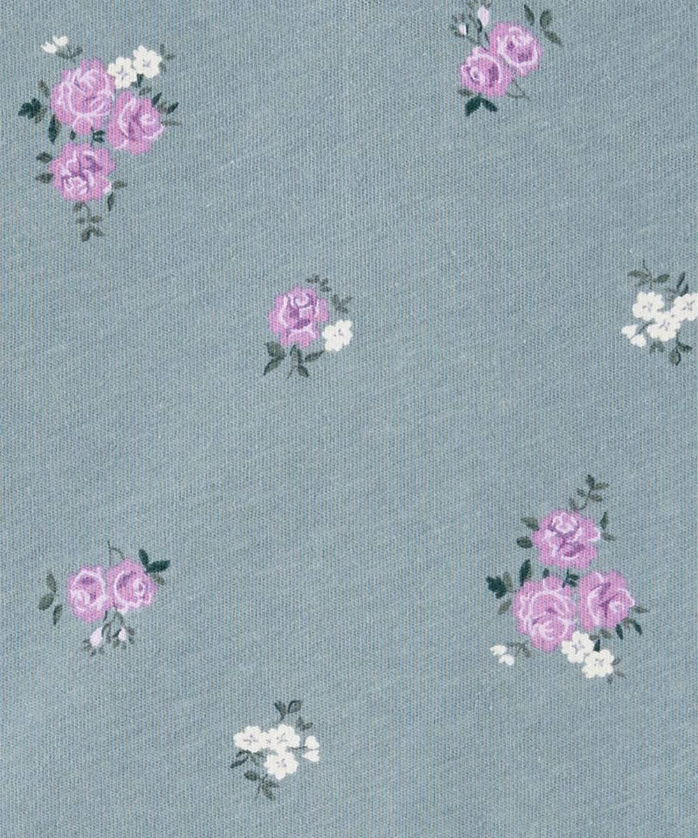 Carter's | Ash Blue & Pink Floral Long Angel-Sleeve Bodysuit & Blue Leggings - Newborn - Image 2