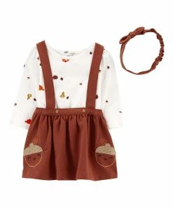 Carter's | Brown & White Gourds Acorn-Pocket Jumper Set - Newborn & Infant