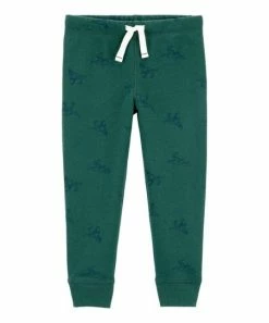Carter's | Green & Navy Dinosaur Fleece Drawstring Joggers - Infant & Toddler