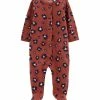Carter's | Brown Leopard Sleep & Play Fleece Zip Footie - Newborn & Infant