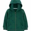 Carter's | Green & Navy Dinosaur Fleece Zip-Up Hoodie - Infant