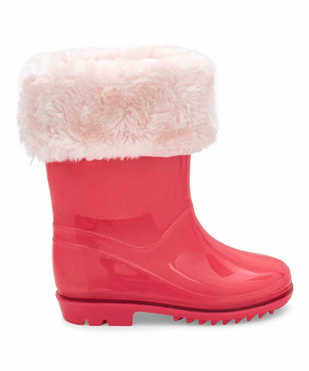 Carter's | Pink Fuzzy Adley Rain Boot - Girls - Image 2