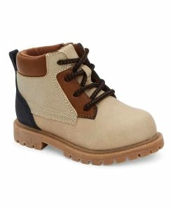 Carter's | Khaki & Brown Color Block Roy Combat Boot - Boys