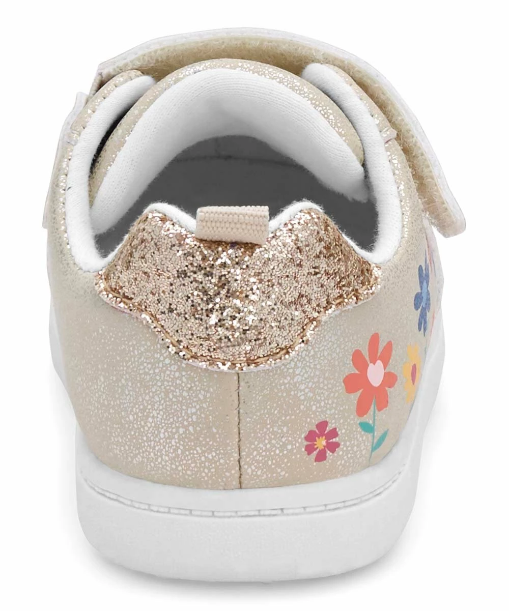 Carter's | Gold Glitter Floral Neo Sneaker - Girls - Image 3