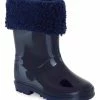 Carter's | Navy Sherpa-Trim Tank Rain Boot - Boys