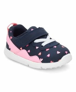 Carter's | Navy & Pink Heart Strap-Accent Kit Sneaker - Girls