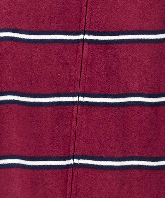 Carter's | Red & White Stripe Fleece Footie - Boys - Image 2