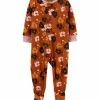 Carter's | Burnt Orange Floral Fleece Footie - Toddler