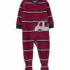 Carter's | Maroon Stripe Truck Fleece Footie - Toddler