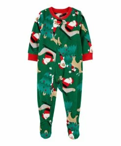 Carter's | Green Santa Long-Sleeve Footie - Infant