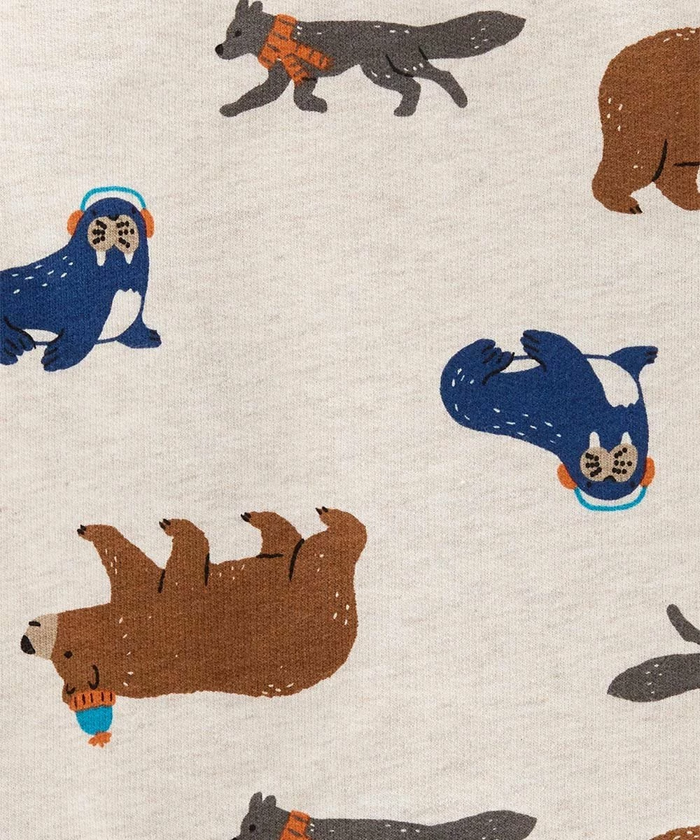 Carter's | Oatmeal & Brown Bear Seal Crewneck Pullover - Infant - Image 2