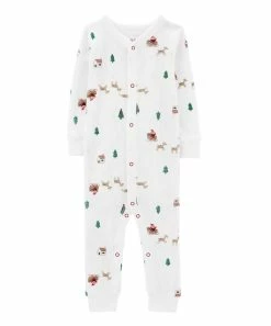 Carter's | Cream Santa Sleigh Long-Sleeve Playsuit - Infant