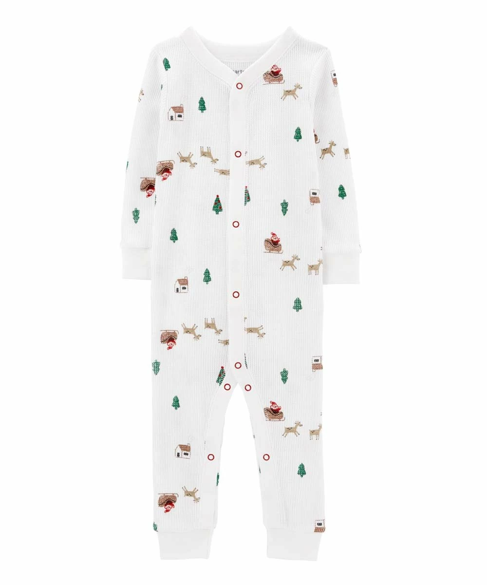 Carter's | Cream Santa Sleigh Long-Sleeve Playsuit - Infant