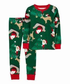 Carter's | Green & Red Santa Pajama Set - Toddler