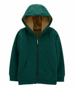 Carter's | Green Fleece Fuzzy-Lined Zip-Up Hoodie - Infant, Toddler & Boys