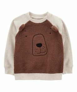 Carter's | Cream & Brown Bear Sherpa Raglan Pullover - Infant