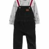 Carter's | Gray Deer Thermal Long-Sleeve Tee & Black Overalls - Newborn & Infant