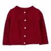 Carter's | Dark Red Geometric Knit Button-Up Cardigan - Newborn & Infant