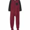 Carter's | Burgundy & Black Color Block Pocket Fleece Footie - Boys