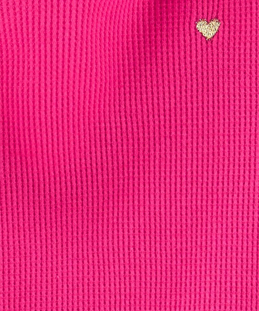 Carter's | Hot Pink Hooded Peplum Tee & Black Floral Leggings - Newborn & Infant - Image 2