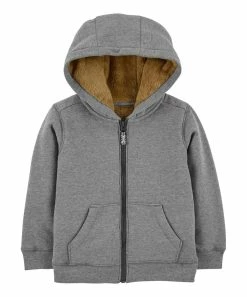 Carter's | Heather Gray Fleece-Lined Zip-Up Hoodie - Infant