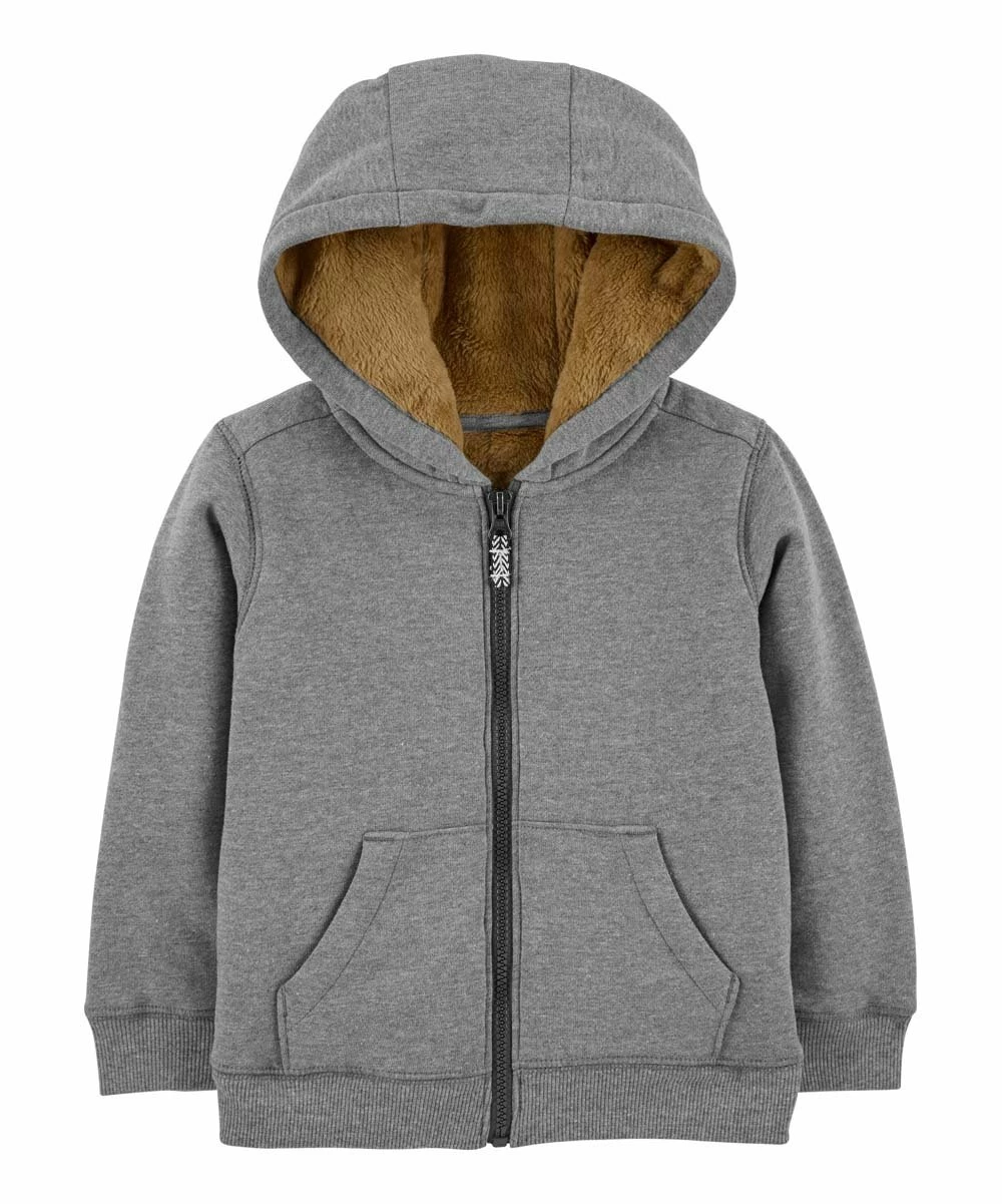 Carter's | Heather Gray Fleece-Lined Zip-Up Hoodie - Infant